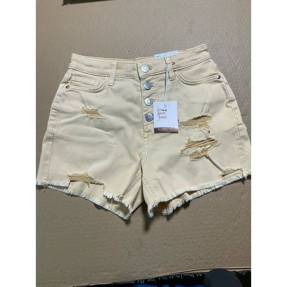 New LC Lauren Conrad Shorts Super High Rise Distressed Biege Women 2